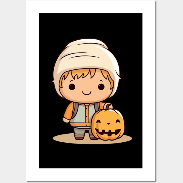 Kawaii Halloween boy Wall Art by Mon Kawaii Lab